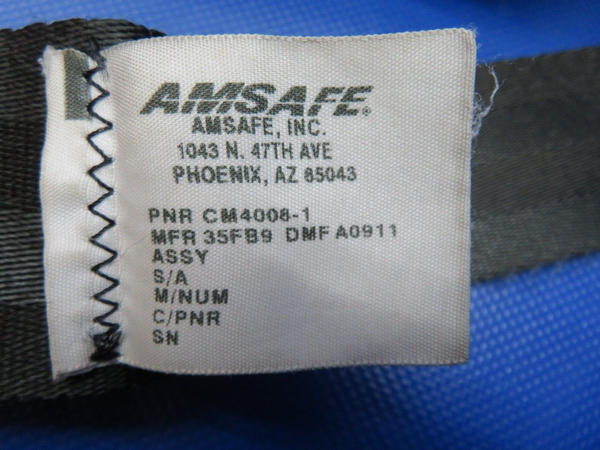 Cessna 401 / 401A Amsafe Seat Belt w/ Shoulder Harness P/N CM4009-1 (0124-117)