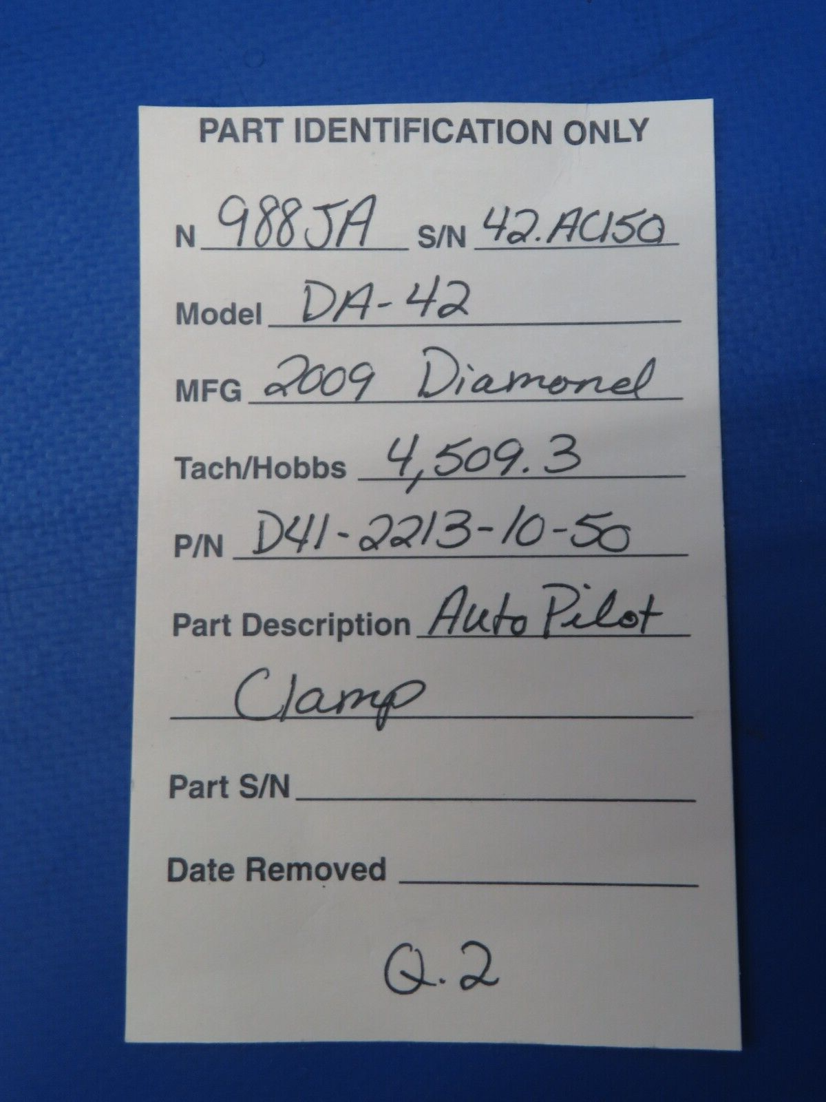 Diamond DA-42 Auto Pilot Clamp P/N D41-2213-10-50 (0623-420)