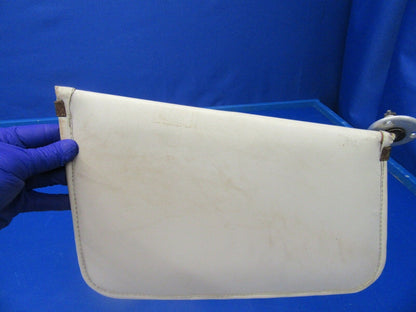 Beech Baron D55 Sun Visors Off White Leather 1 PAIR P/N 106-530032-7 (0418-158)