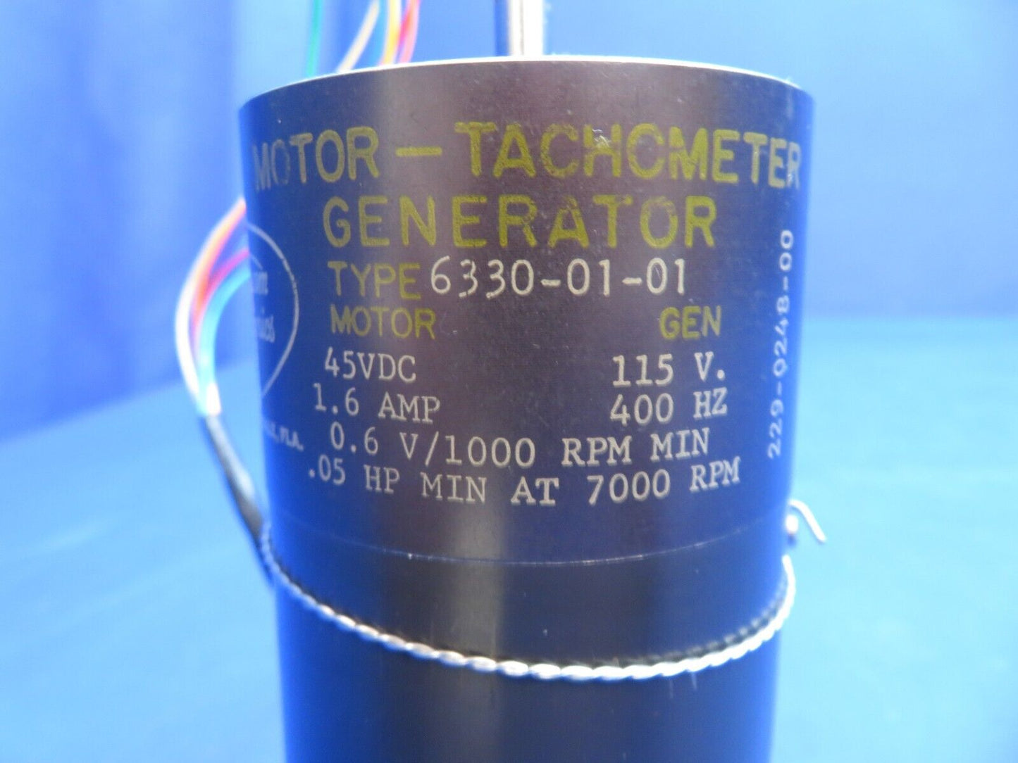 Sunbeam Electronics Motor / Tach Generator 6330-01-01 / 229-0248-00 (0223-584)