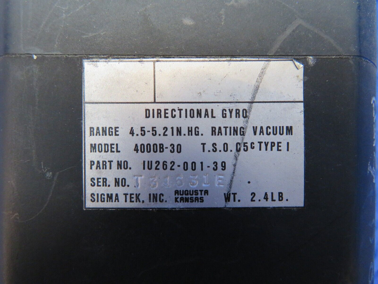 Sigma Tek Directional Gyro P/N IU262-001-39 (0622-777)