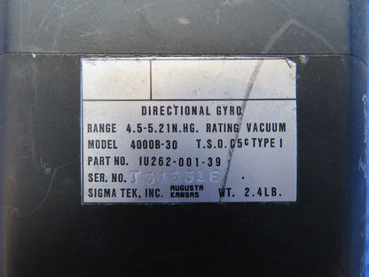 Sigma Tek Directional Gyro P/N IU262-001-39 (0622-777)