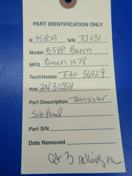 Beech Baron B58P Transistor Instrument Panel 2N3055H (0320-442)