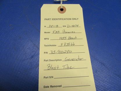 1955 Beech F35 Cabin Heat Overboard Tube (1021-404)