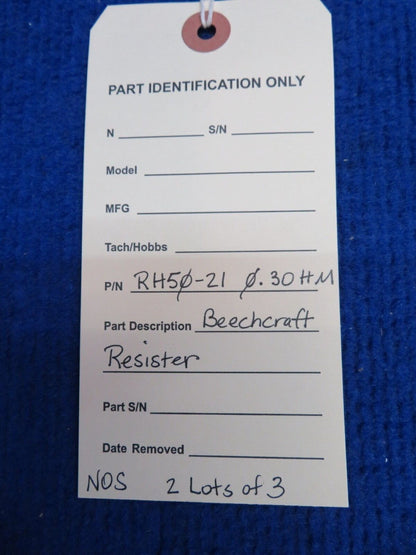 Beechcraft Resistor P/N RH50-21 0.3OHM LOT OF 3 NOS (0722-443)