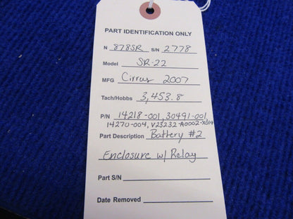 Cirrus SR-22 Battery #2 Enclosure w/ Relay P/N 14218-001, 14270-004 (0122-352)