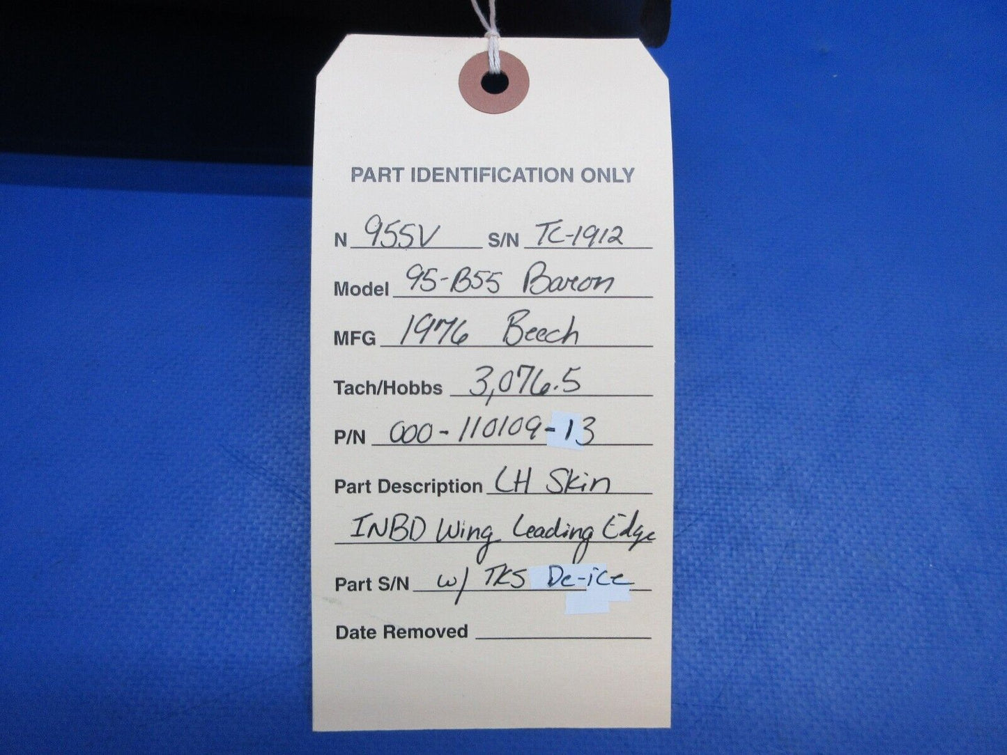 Beech 95-B55 Baron LH Wing Skin INBD w/ TKS De-Ice P/N 000-110109-13 (0623-742)