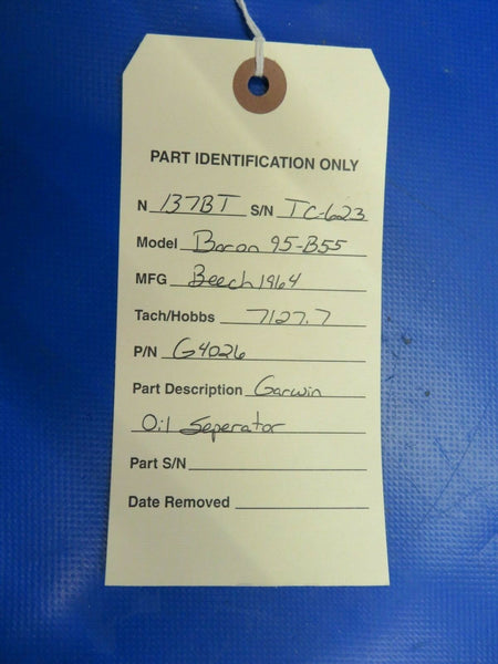 Beech Baron 95-B55 Garwin Oil Seperator P/N G4026 (0320-163)