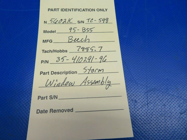 Beech Baron 95-B55 Storm Window Assembly No Tint P/N 35-410291-96 (0620-515)