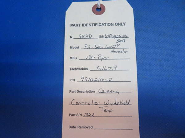 Piper Aerostar 602P Cessna Controller Windshield Temp P/N 9910216-2 (0123-654)