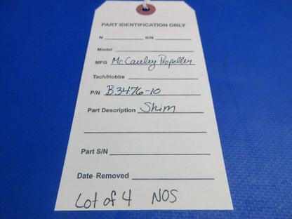 McCauley Threaded Propeller Shim LOT OF 4 P/N B3476-10 NOS (0523-436)