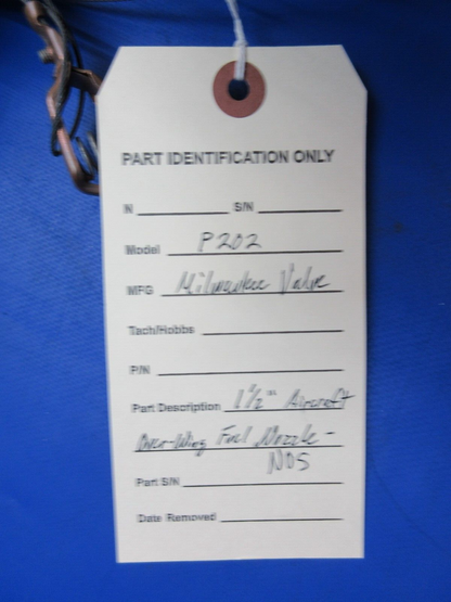 Milwaukee Valve P202 1-1/2" Aircraft Over-Wing Fuel Nozzle NOS (1123-786)