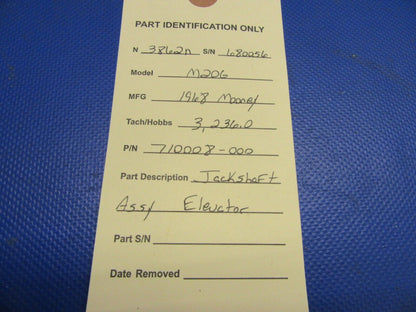 Mooney M20G Jackshaft Assembly Elevator P/N 710008-000 (0921-300)