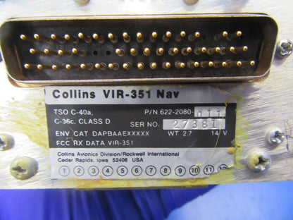 Collins VIR351 NAV Receiver P/N 622-2080-011 w/ FAA 8130 (0318-105)