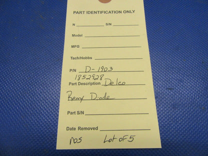 Delco Remy Diode P/N D-1903, 1852928 NOS LOT OF 5 (0921-622)