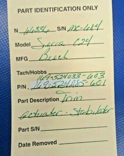 Beech Sierra C24R Trim Actuator Stabilater 169-524085-601 (0219-77)