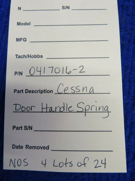 Cessna Door Handle Spring P/N 0417016-2 LOT OF 24 NOS (0522-395)