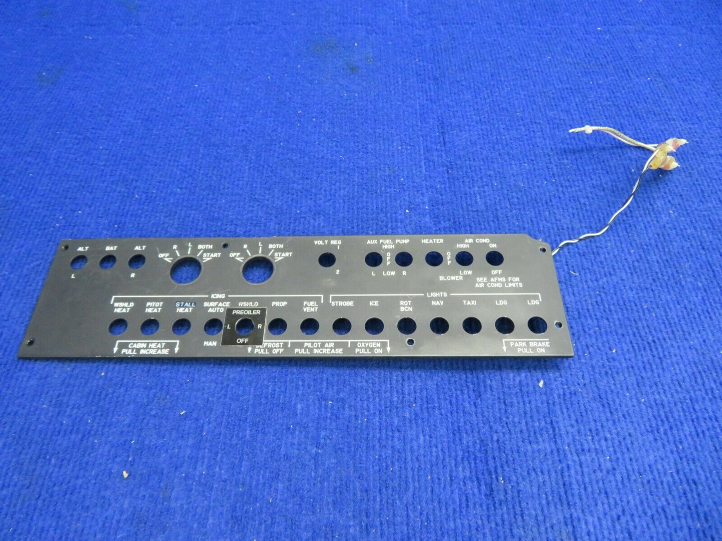 Beech 58 Baron Panel Lighted P/N 96-384043-39 (0322-728)