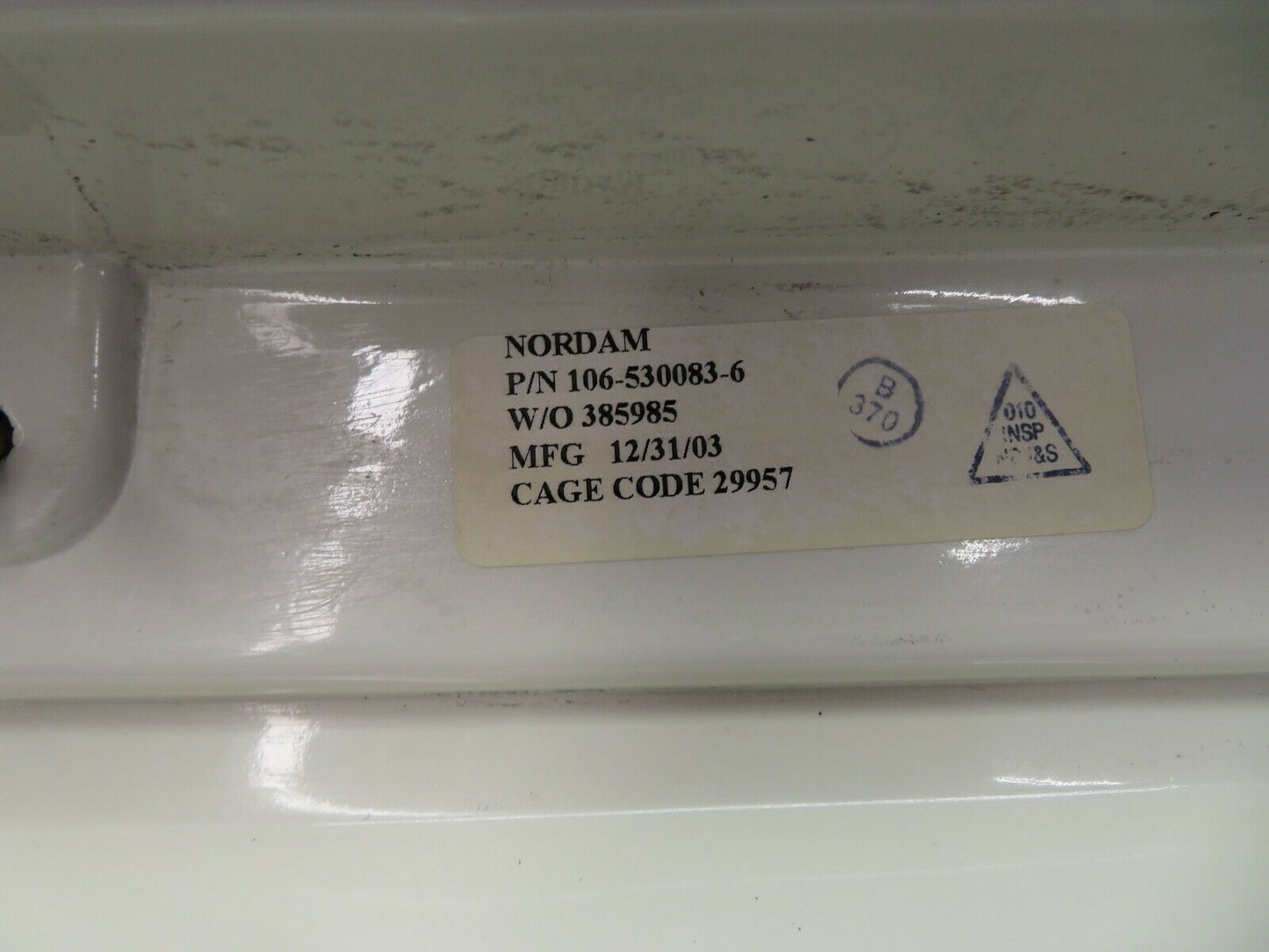 Beech 58 Baron Armrest Front LH 4th Passenger Seat P/N 106-530083-6 (0322-707)
