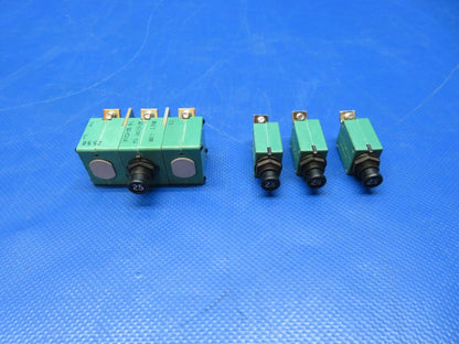 Klixon 25 amp & 2.5 amp Circuit Breaker P/N 9TC-25 LOT OF 4 (0224-195)