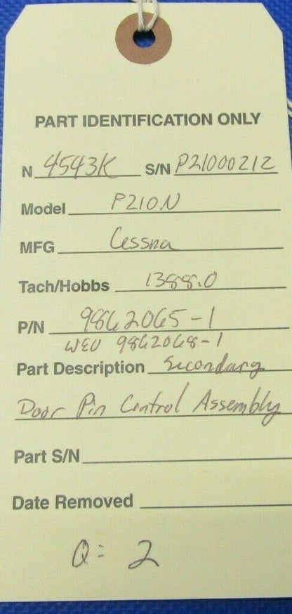Cessna P210N Control Pin Cabin Door Secondary 9862065-1,  (0421-554)