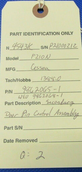 Cessna P210N Control Pin Cabin Door Secondary 9862065-1,  (0421-554)