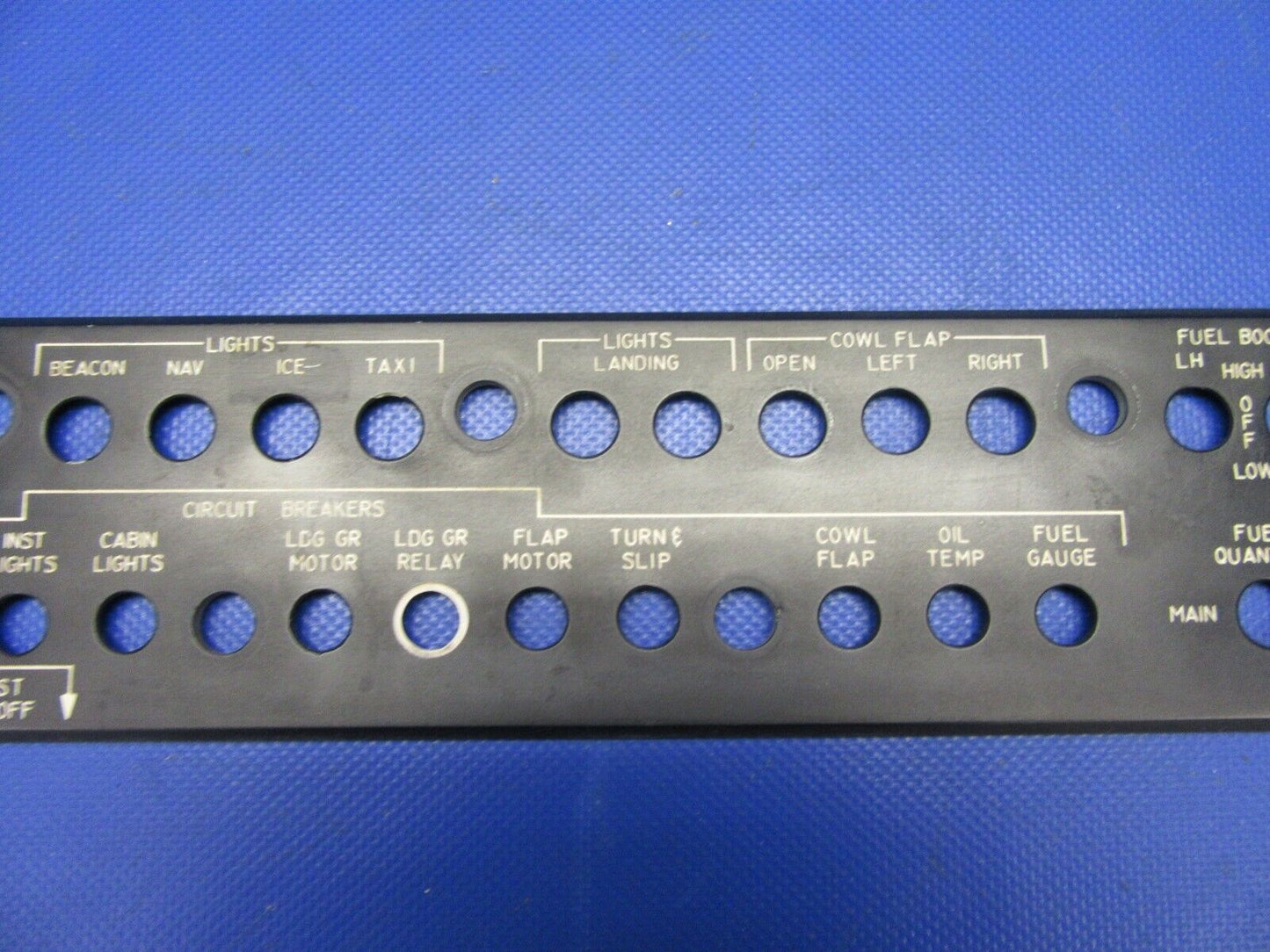 Beech 95-B55 Baron Panel Sub-Panel Edge Lit LH 96-324034-1 (1021-407)