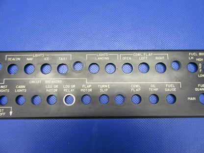 Beech 95-B55 Baron Panel Sub-Panel Edge Lit LH 96-324034-1 (1021-407)