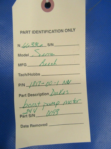 Duke's Boost Pump Motor (Motor Only) P/N 1817-00-1 NV 24V (0219-241)