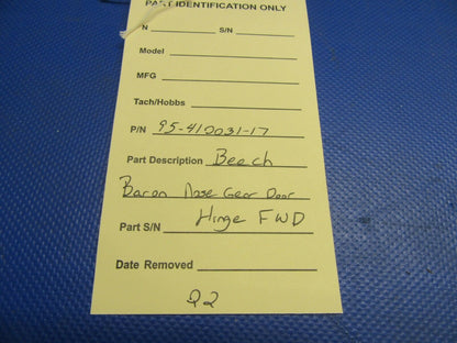 NOS Undrilled Beech Baron Nose Gear Door Hinge FWD P/N 95-410031-17 (0821-450)