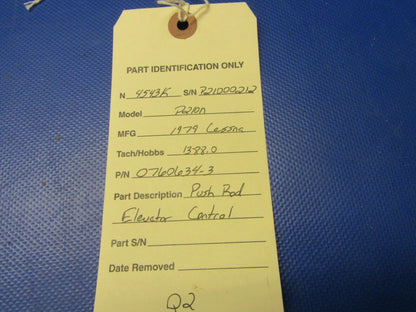 Cessna 210 / P210N Push Rod Elevator Control P/N 0760634-3 (0421-566)