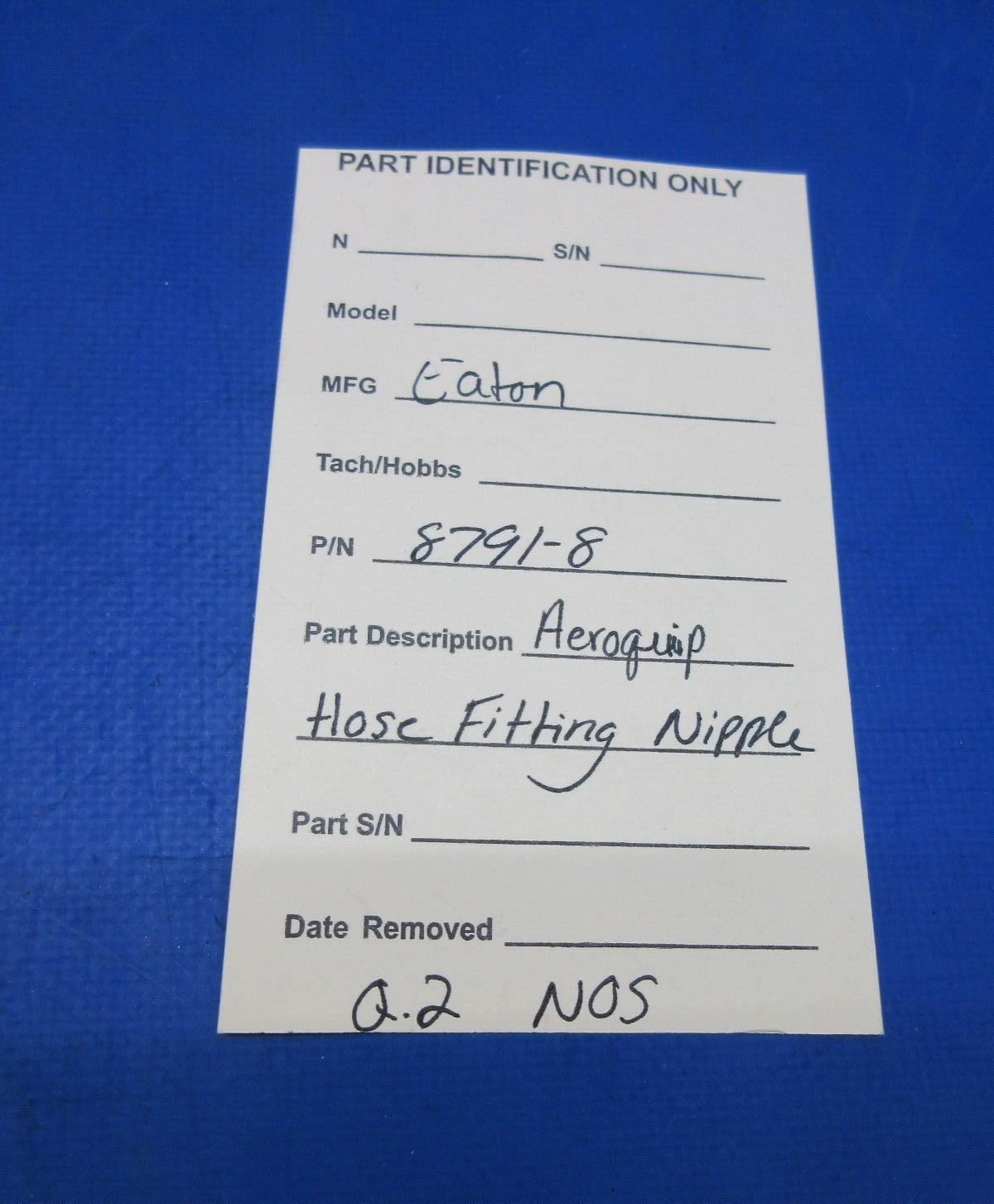 Eaton Aeroquip Hose Fitting Nipple P/N 8791-8 NOS (0923-909)