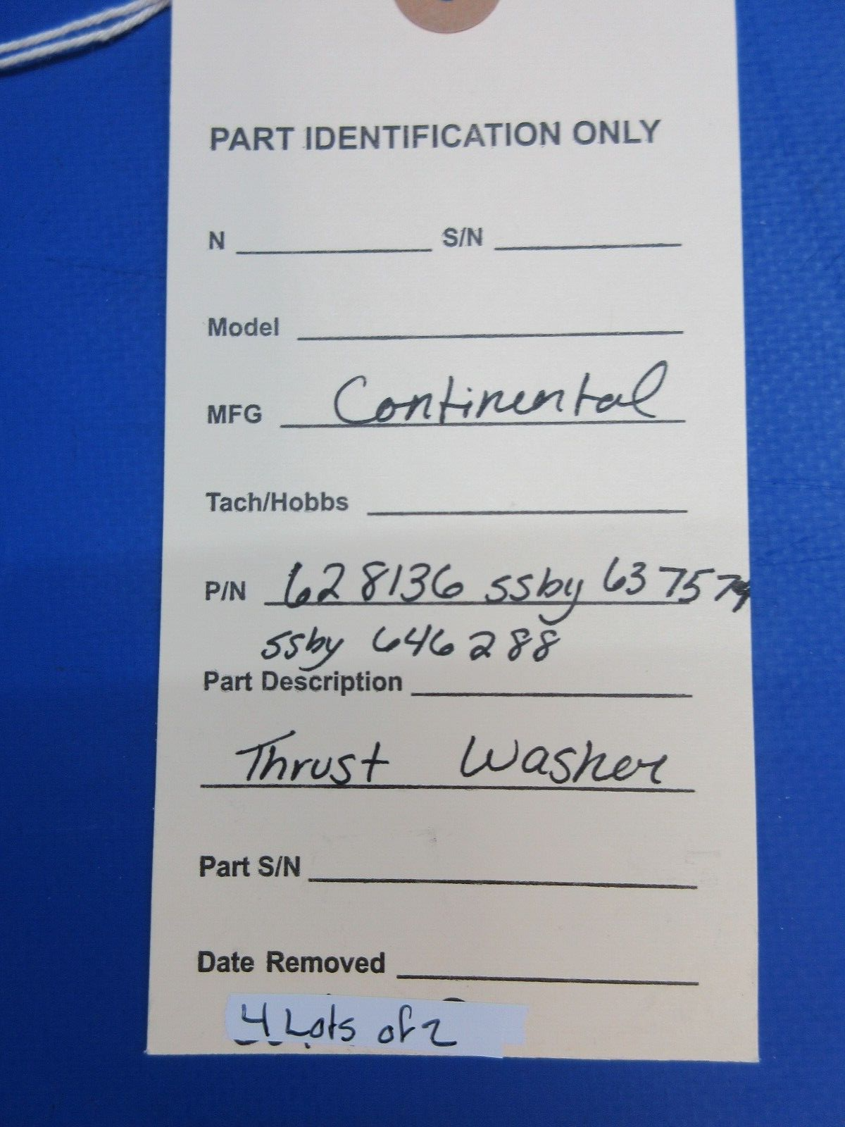 Continental Thrust Washer P/N 628136, 637579, 646288 LOT OF 2 (0923-940)