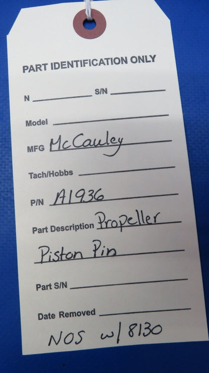 McCauley Threaded Propeller Piston Pin P/N A1936 NOS w/ 8130 (0523-189)