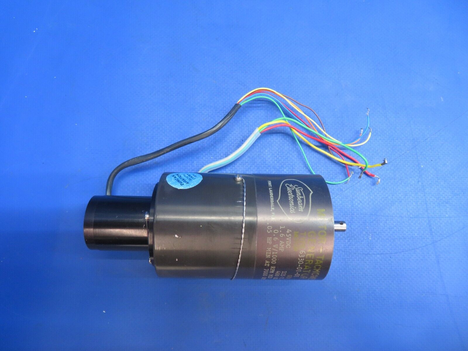 Sunbeam Electronics Motor / Tach Generator 6330-01-01 / 229-0248-00 (0223-584)