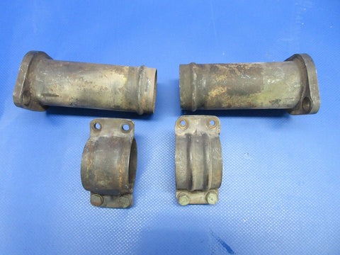 Cessna 172 Exhaust Riser w/ Clamps P/N 0450338-14 LOT OF 2 (0124-1430)