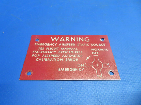 Beech C-35 Bonanza Interior Placards P/N 35-440021-1 LOT OF 3 (1222-600)