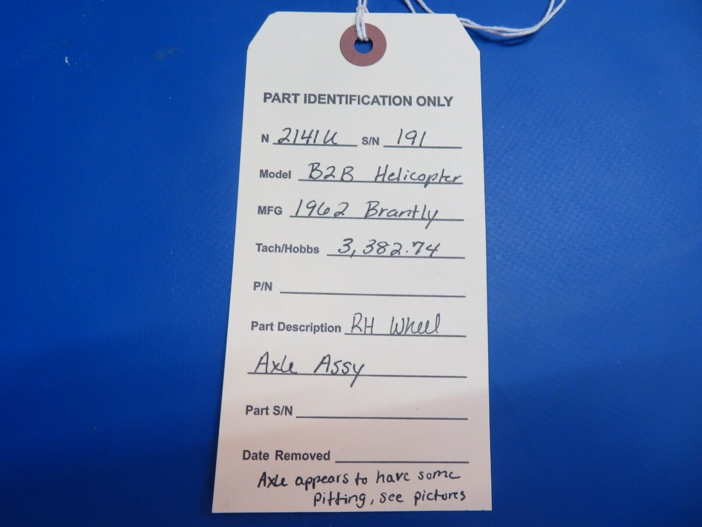 Brantly B2B Helicopter RH Wheel Axle Assy (1022-773)