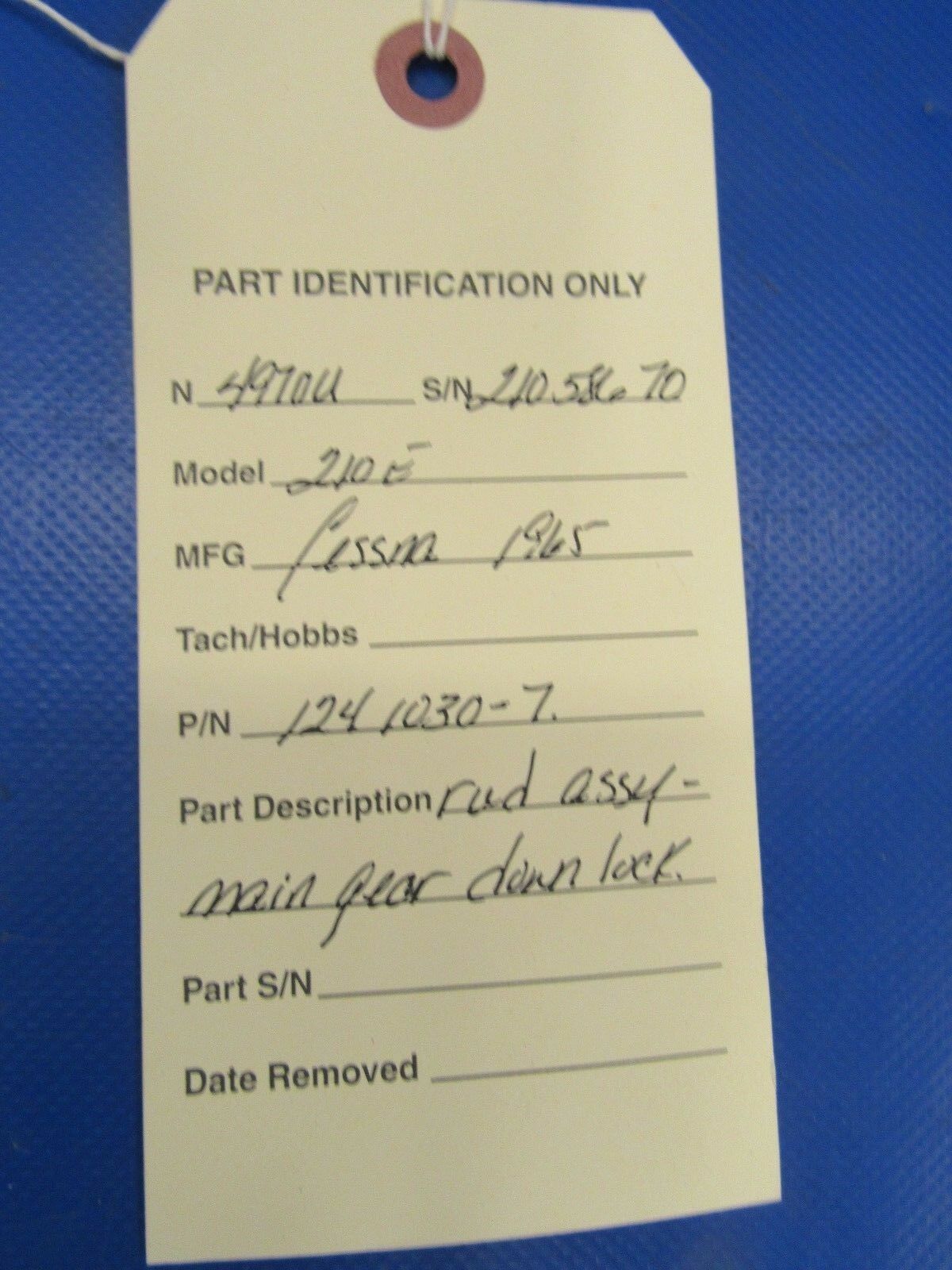 Cessna 210 / 210E Rod Assy Main Gear Downlock P/N 1241030-7 (0518-283)