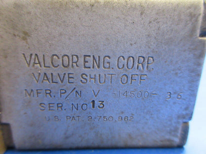 Cessna 310 / 310I Valcor De-Ice Shut-Off Valve P/N V14500-36 (1023-785)