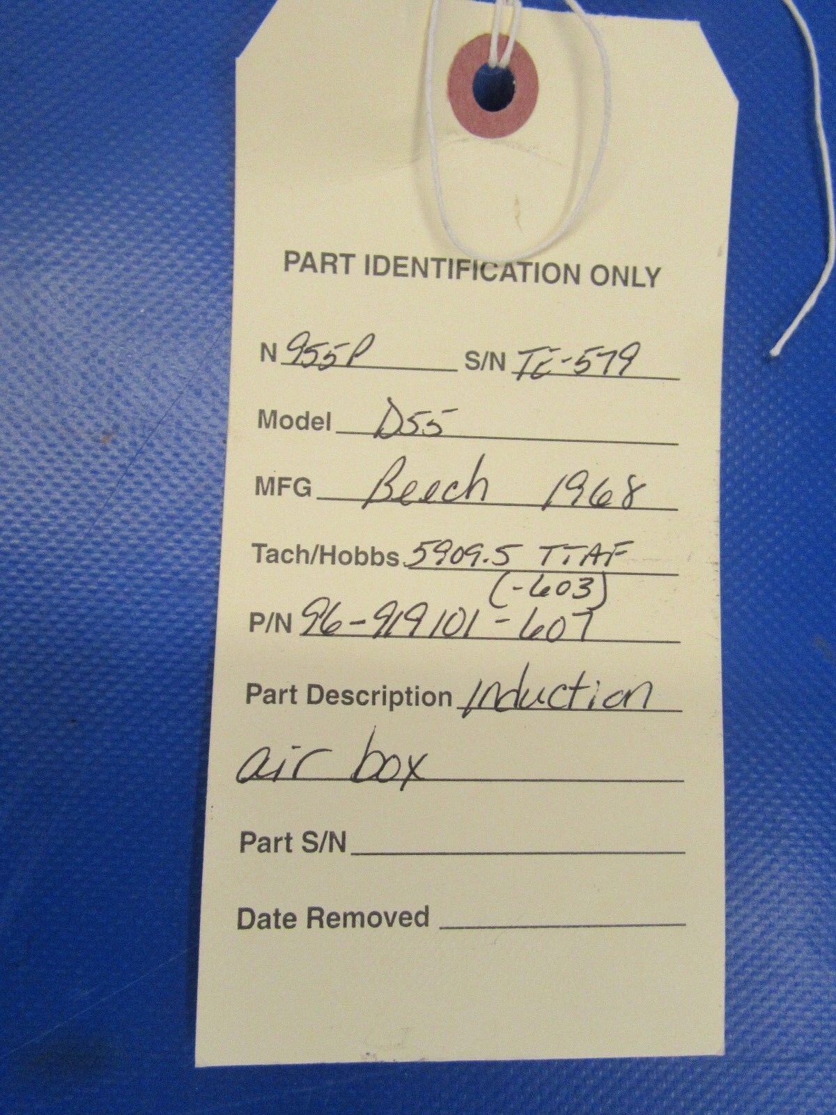 Beech Baron D55 Induction Air Scoop Box P/N 96-919101-607 (0518-51)