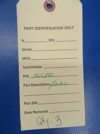 Learjet Plate Bleed Control 565380 Alt P/N 2840-00-497-3717 (0519-57)