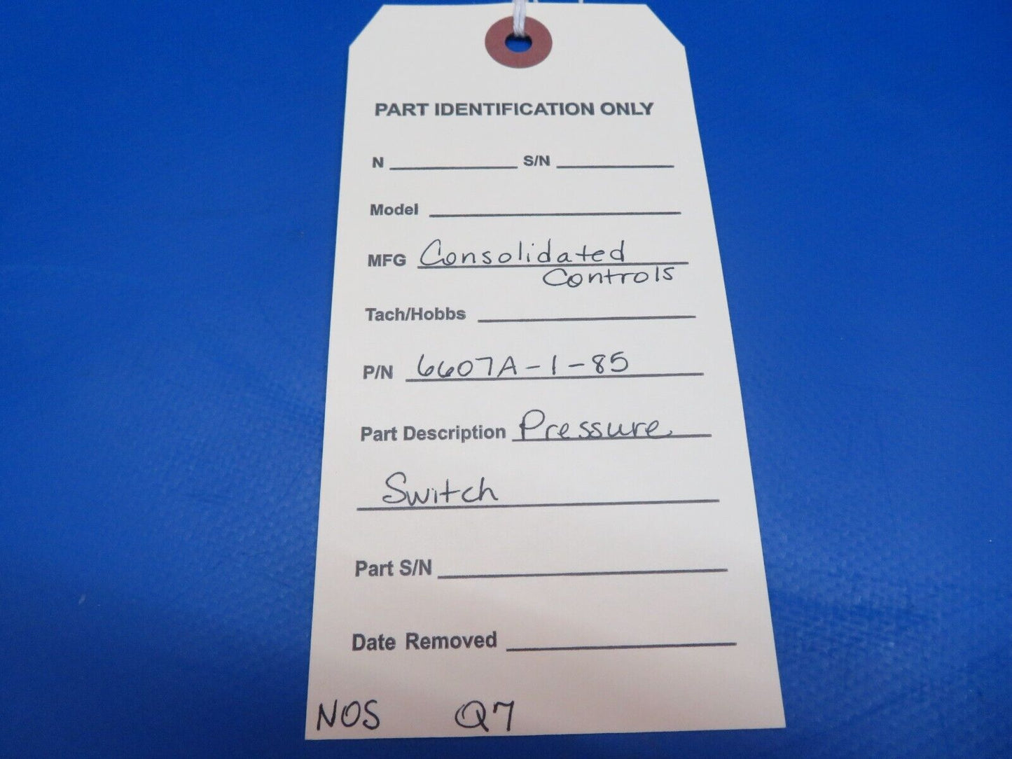 Consolidated Controls Pressure Switch P/N 6607A-1-85 NOS (0922-54)