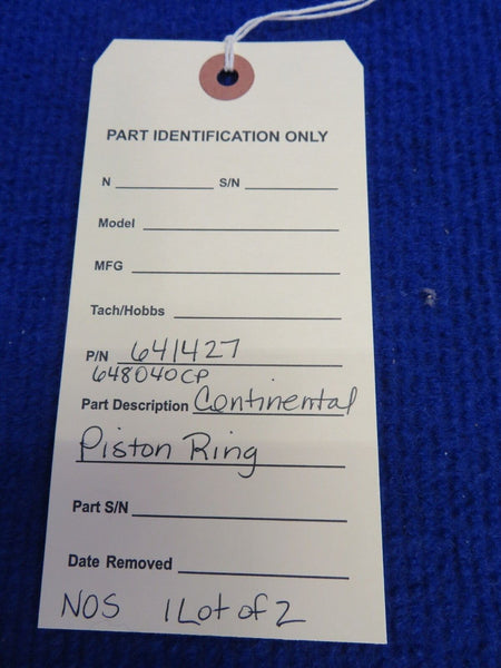 Continental Piston Ring P/N 641427 LOT OF 2 NOS (0522-433)