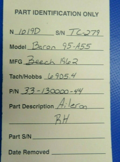 Beech Baron 95-A55 Aileron Aluminum RH 33-130000-44 (0520-05)