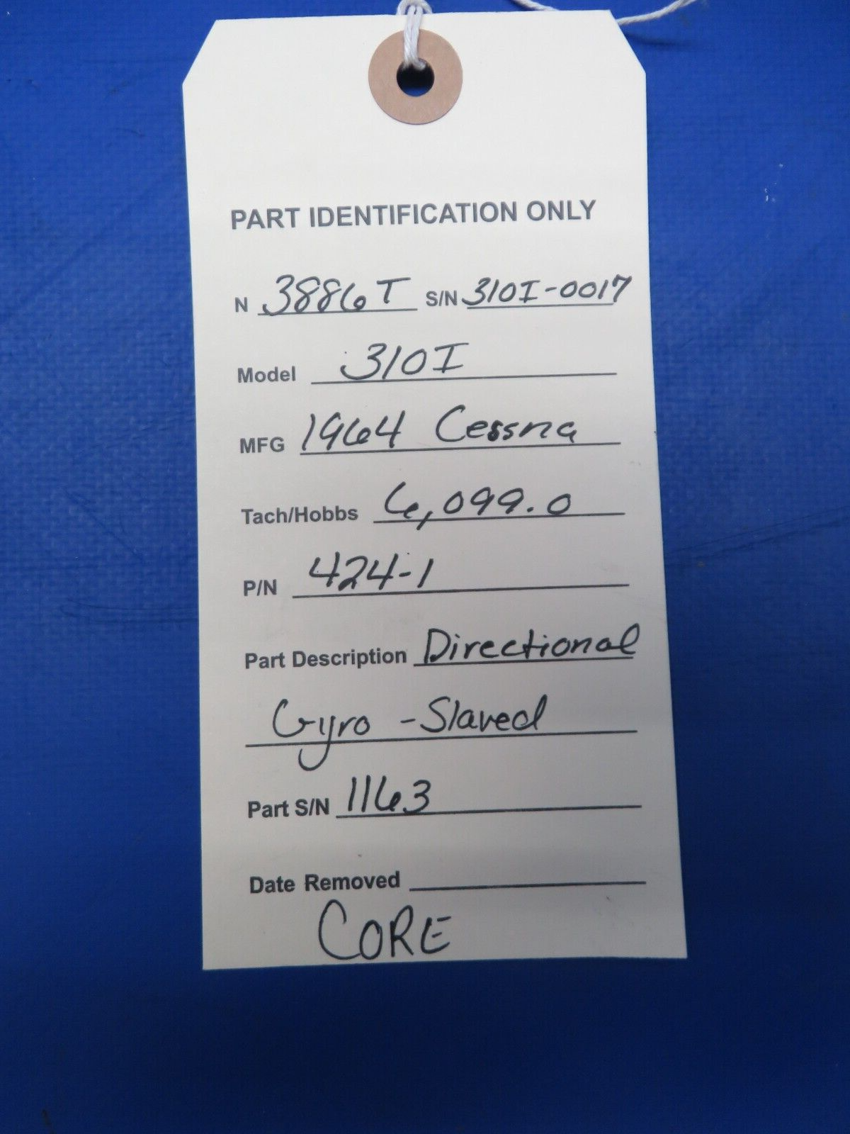 Aviation Instrument Directional Gyro - Slaved P/N 424-1 CORE (0823-304)