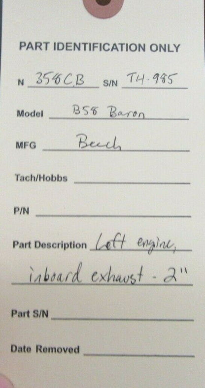 Beech B58 Baron Left Engine Inboard Exhaust - 2" (0921-459)