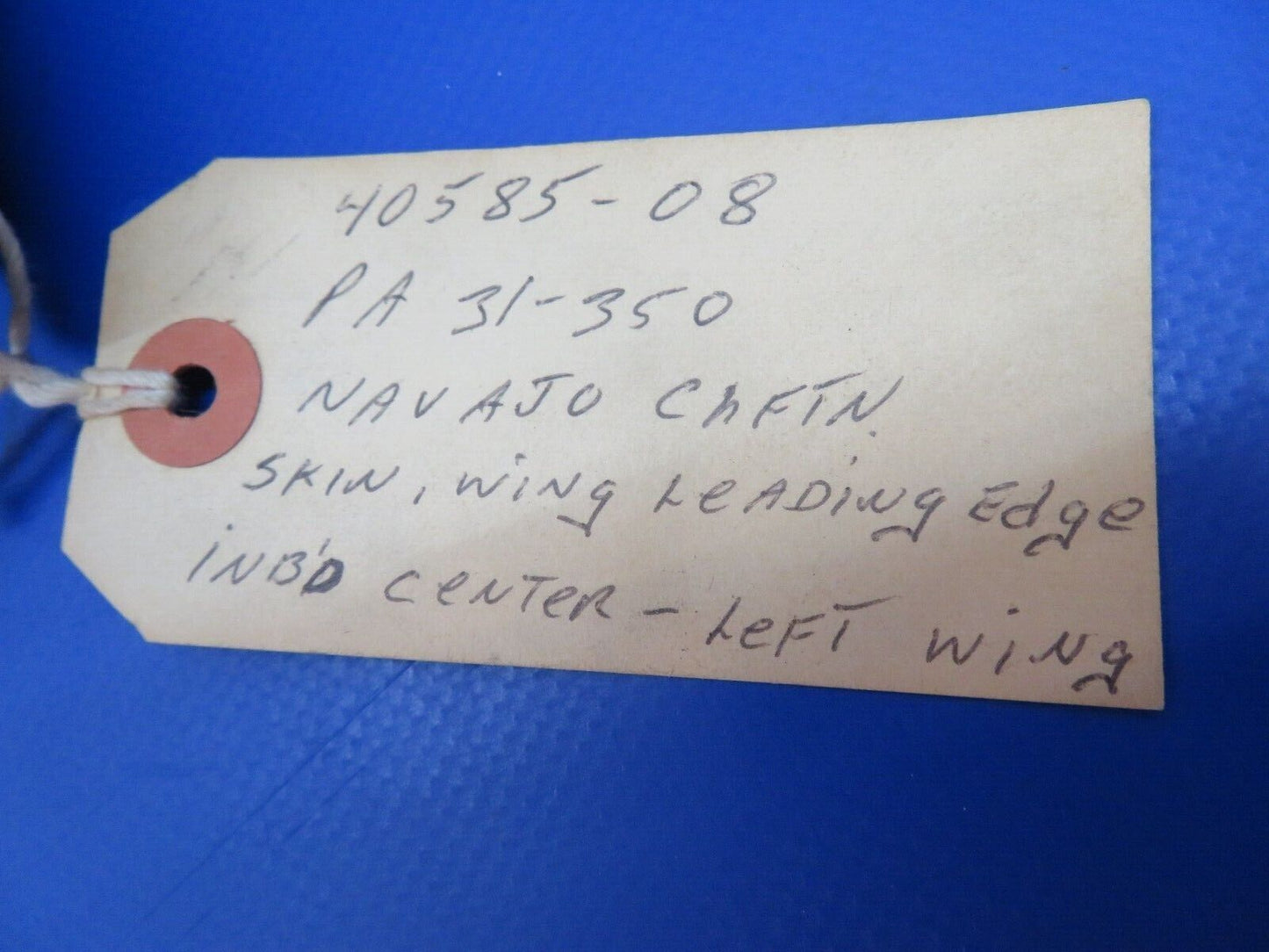 Piper Navajo Leading Edge Skin INBD Center Left Wing P/N 40585-8 NOS (0922-494)