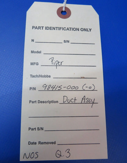 Piper Duct Assy P/N 98415-000 NOS (1022-378)