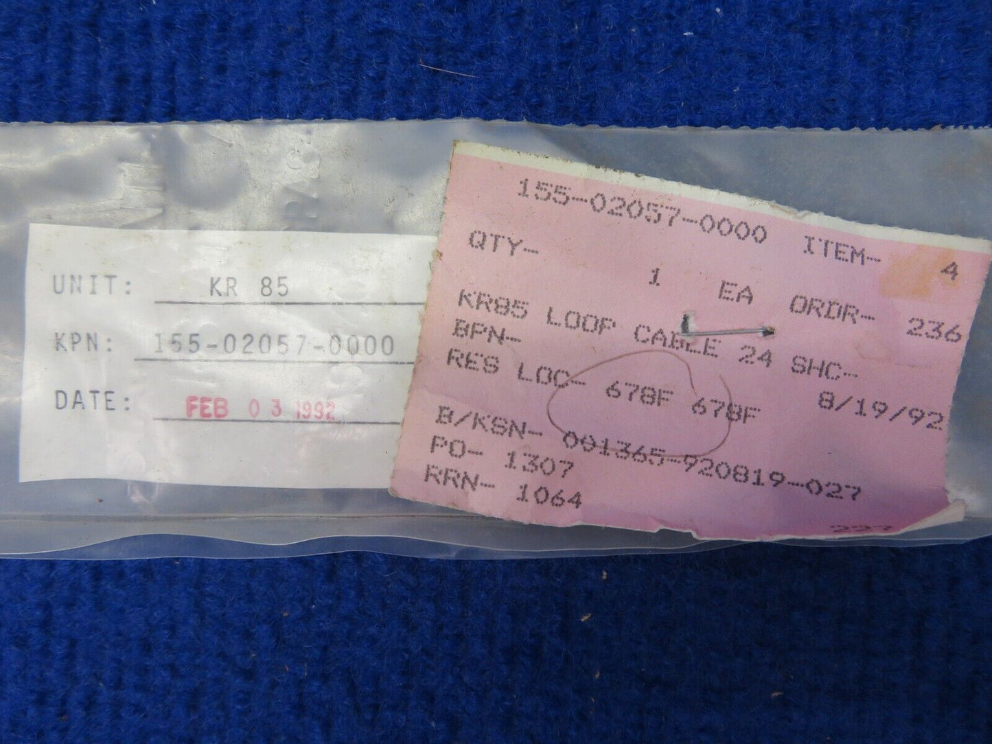 King KR85 Loop Cable P/N 155-02057-0000 NOS (0522-794)